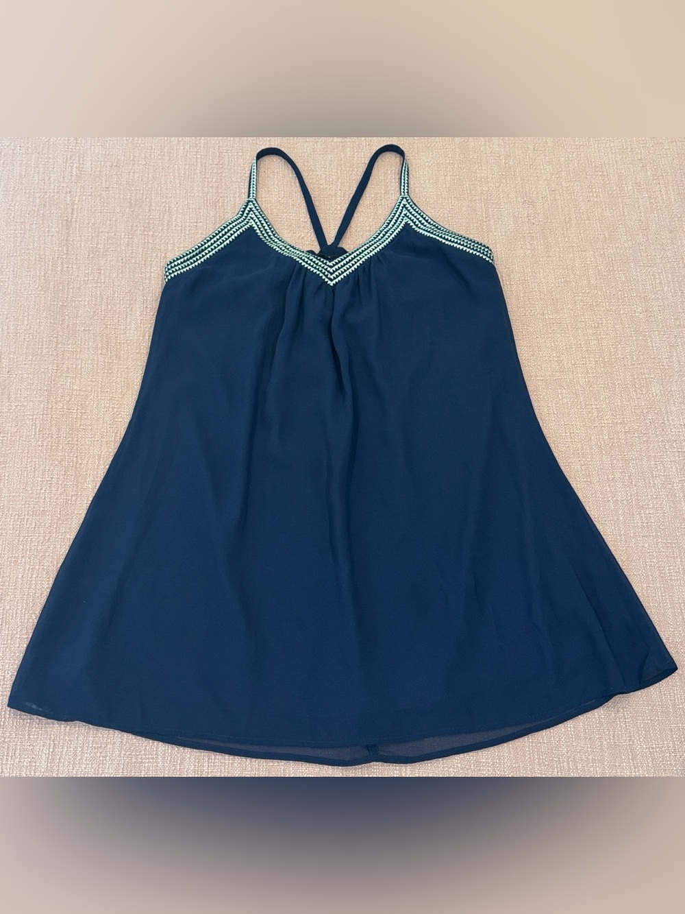Soiéblu Blue with gold tone Embroidery mini dress Size Small